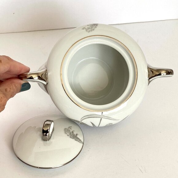 Wentworth China Japan Silver Wheat Sugar Bowl With Lid 4514 Eternal Shape - Picture 7 of 12